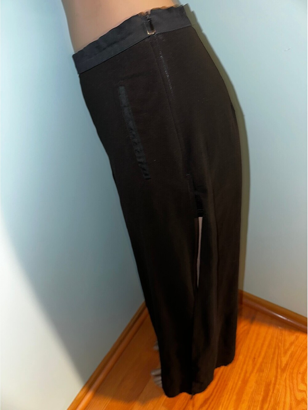 Black Sheer Maxi Skirt with Side Slit Shorts US 8/M - Picture 5 of 12
